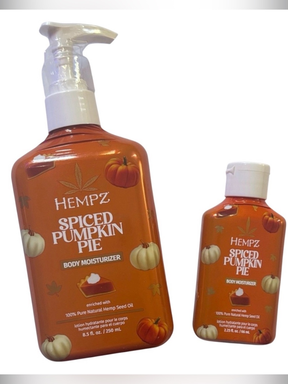 Hempz | Holiday Bundle Spiced Pumpkin Pie 100% Pure Natural Hemp Large & Mini 2